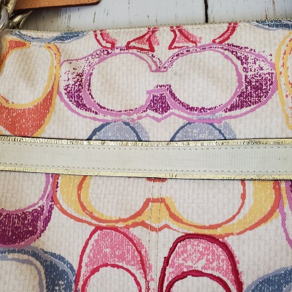 Coach Signature Multicolor Print Tote - Picture 10 of 12